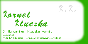 kornel klucska business card